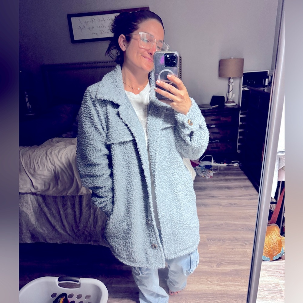 Cozy Blue Teddy Coat